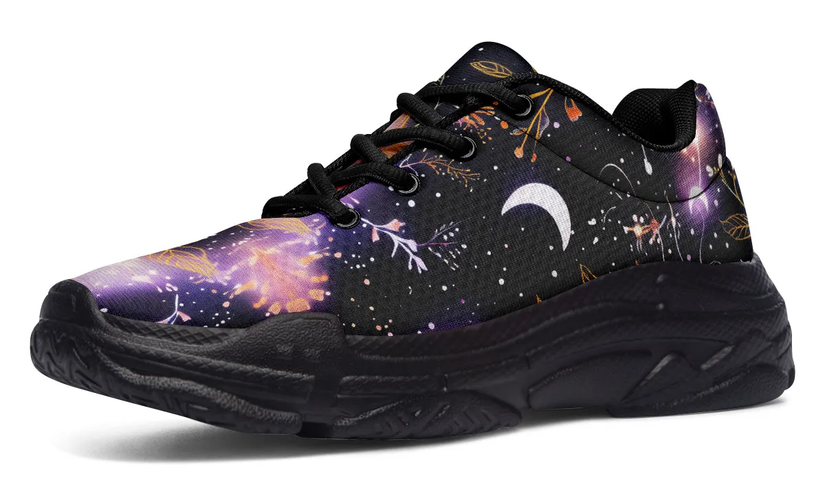 Cosmic Petals Chunky Sneakers - Light Breathable and Comfortable Sports Shoes with Platform Soles