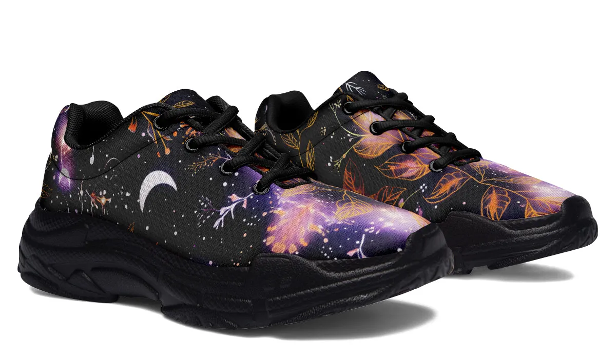 Cosmic Petals Chunky Sneakers - Light Breathable and Comfortable Sports Shoes with Platform Soles