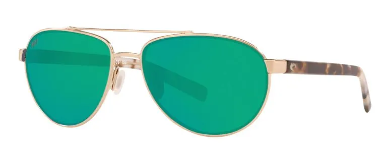 Costa Del Mar Fernandina Brushed Gold Frame - Green Mirror 580 Plastic Lens - Polarized Sunglasses