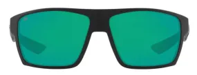 Costa Del Mar Mens Bloke Matte Black Frame - Green Mirror 580 Glass Lens - Polarized Sunglasses