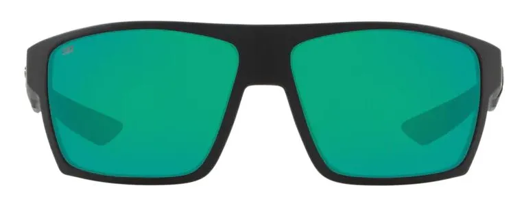 Costa Del Mar Mens Bloke Matte Black Frame - Green Mirror 580 Glass Lens - Polarized Sunglasses