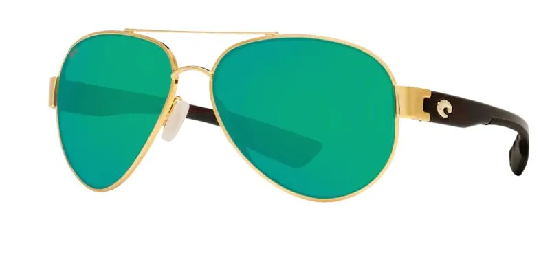 Costa Del Mar South Point Gold Frame - Green Mirror 580 Plastic Lens - Polarized Sunglasses