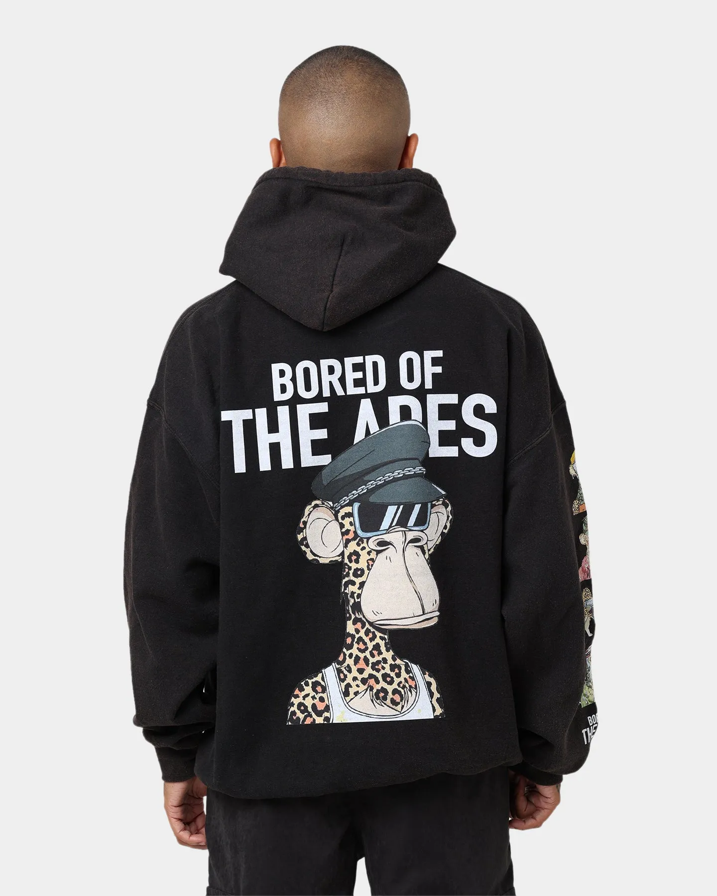 Culture Kings x Champ Medici "Bored Of The Apes" #6368 Vintage Hoodie Washed Black