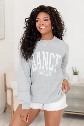 Dance Mom Block Light Grey Oversized Graphic Sweatshirt