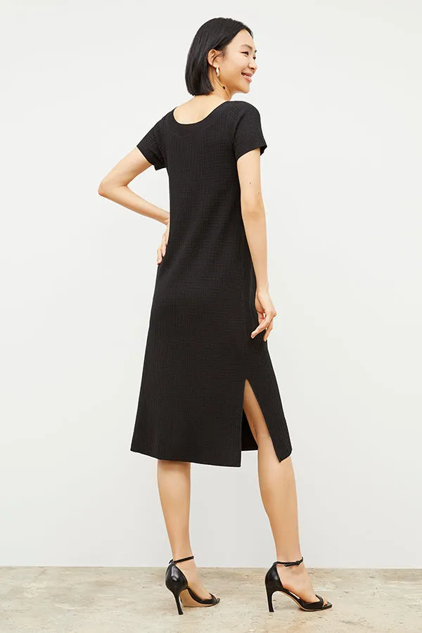 Danica Dress - Geo Micro Knit :: Black