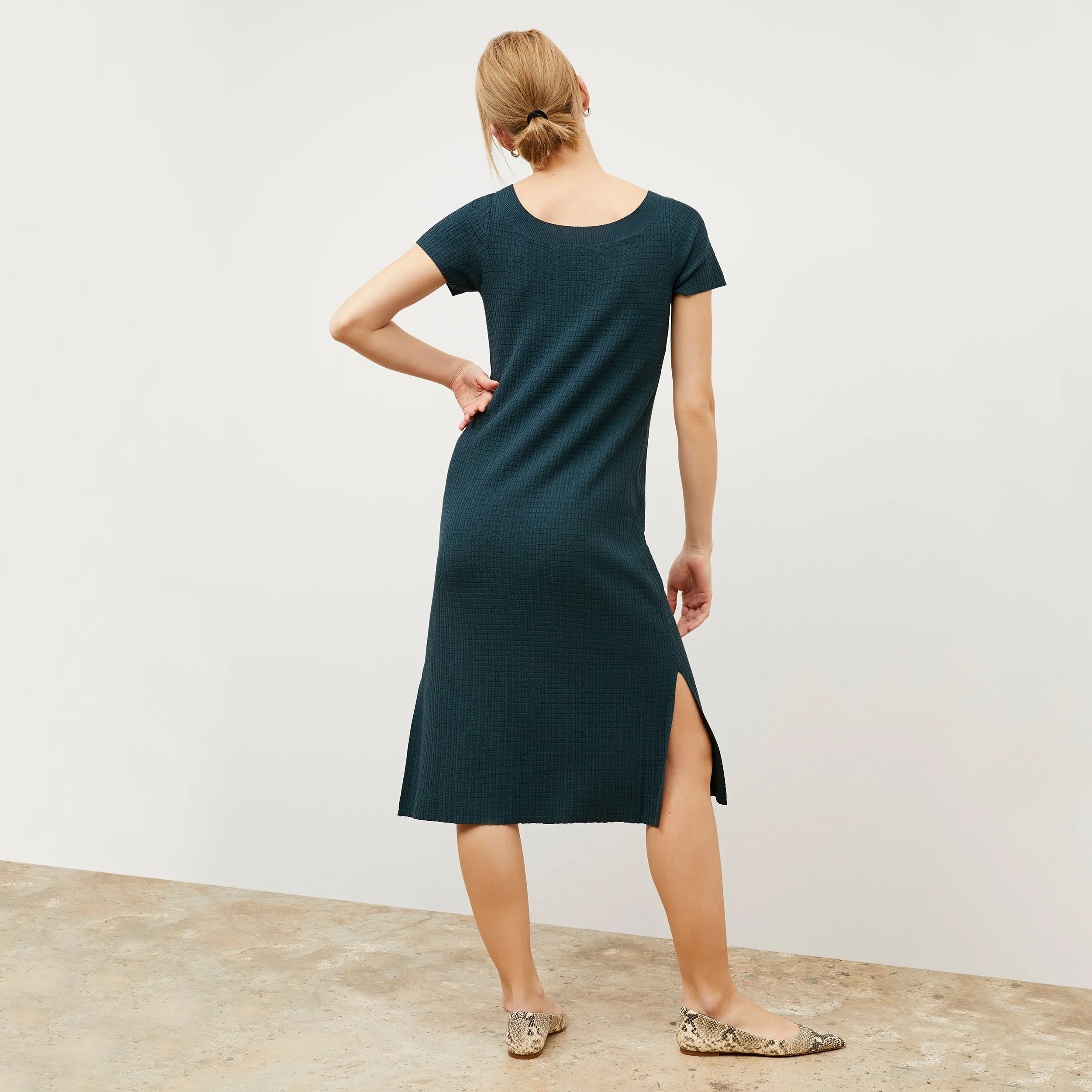 Danica Dress - Geo Micro Knit :: Deep Sea