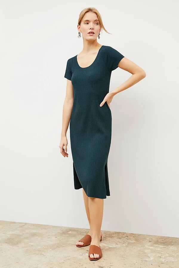 Danica Dress - Geo Micro Knit :: Deep Sea