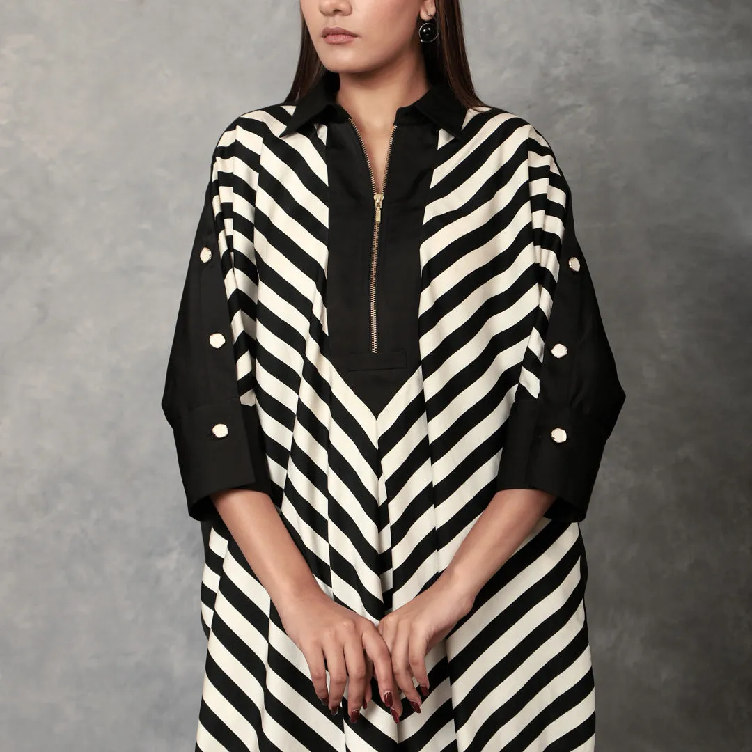 Diagonal Striped Kaftan