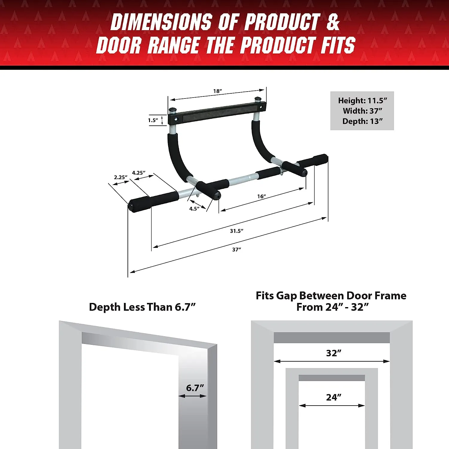 Door Gym Chin Up / Pull up Bar For Upper Body Workout