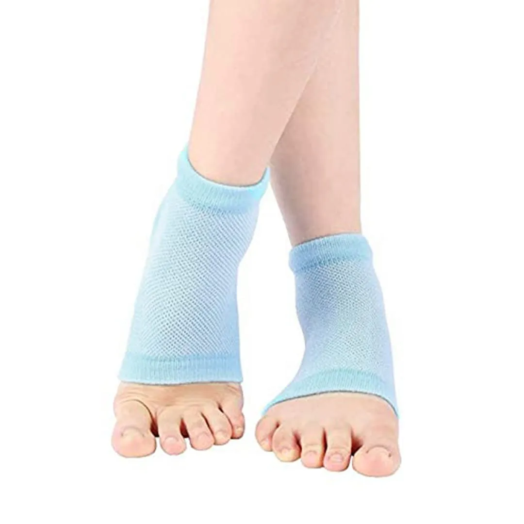 Dr Foot Silicone Gel Heel Socks |Silicone Gel Moisturizer Heel Sleeves To Smooth & Soften Rough Cracked Heels & Dry Feet Or Irritated Heels| For Men & Women | Free Size – 1 Pair