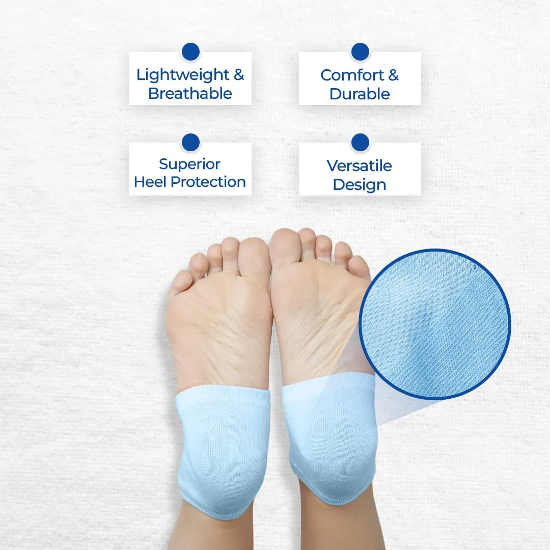 Dr Foot Silicone Gel Heel Socks |Silicone Gel Moisturizer Heel Sleeves To Smooth & Soften Rough Cracked Heels & Dry Feet Or Irritated Heels| For Men & Women | Free Size – 1 Pair