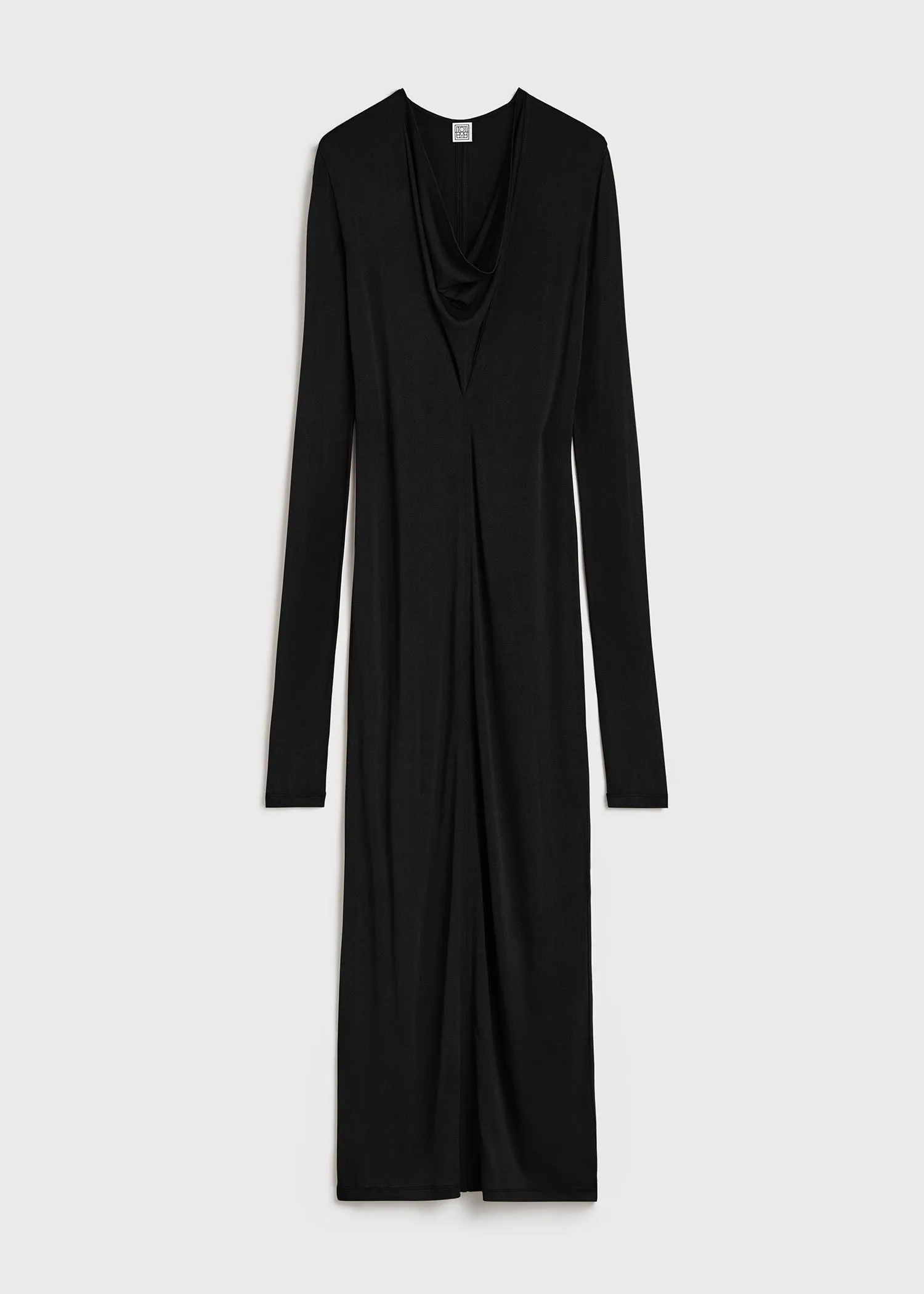 Draped V-neck dress black