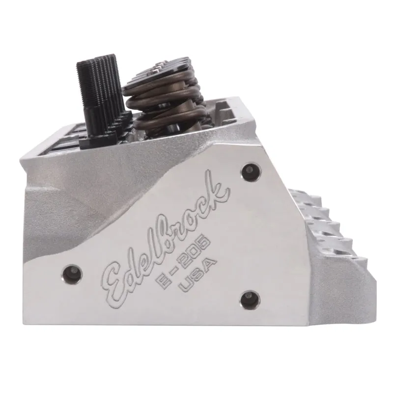 Edelbrock E-Series E-205 Cylinder Head - Assembled - 2.080 / 1.600 in Valve - 205 cc Intake - 60 cc Chamber - 1.550 in Springs - Small Block Ford - Pair