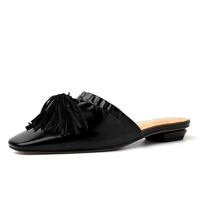 Elsa Womens Black Flat Mules