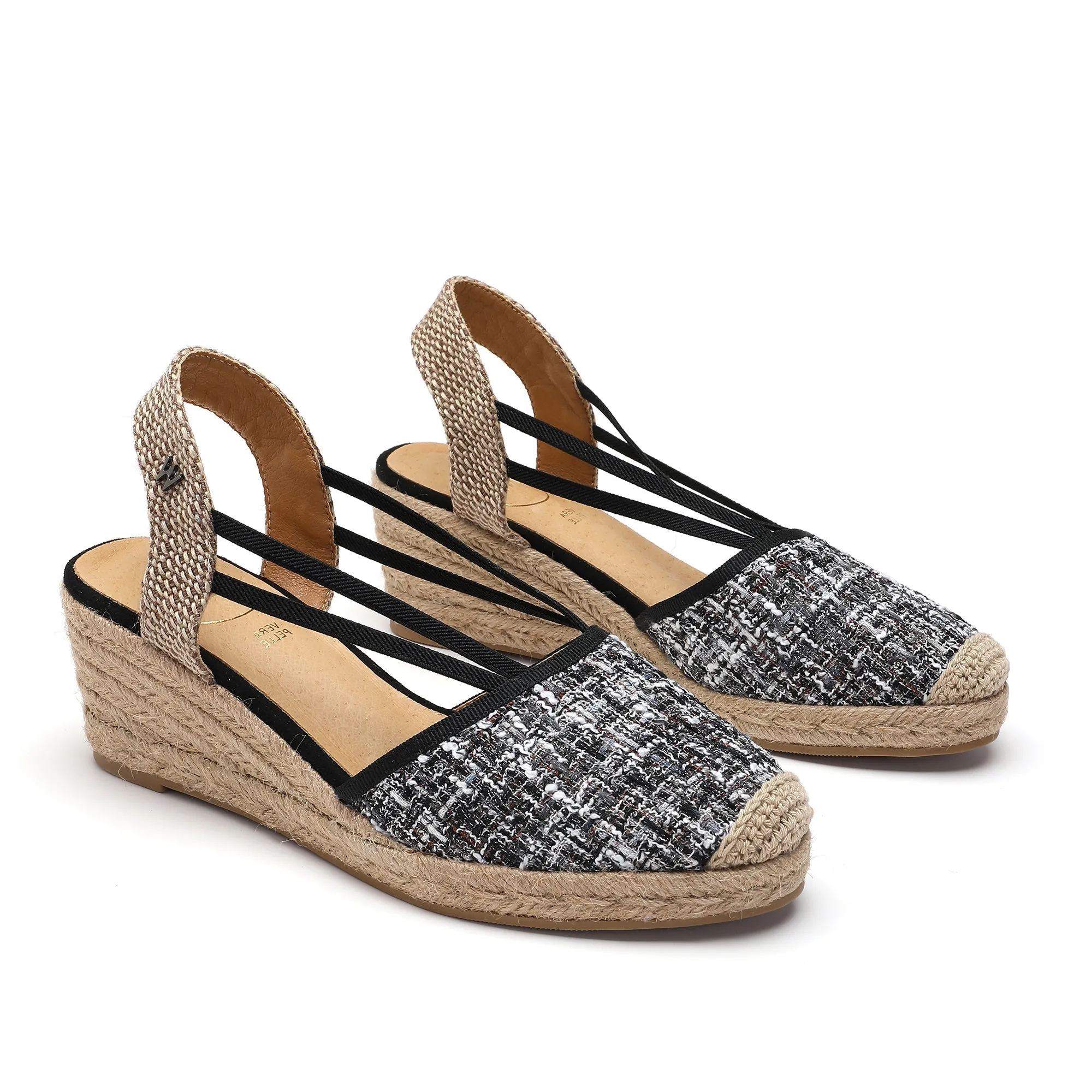 Emily Black Grey Espadrilles