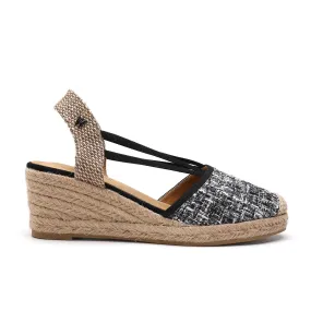 Emily Black Grey Espadrilles