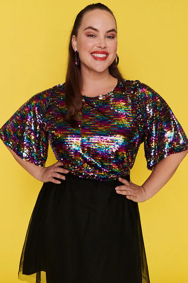 Faith Black Rainbow Dress