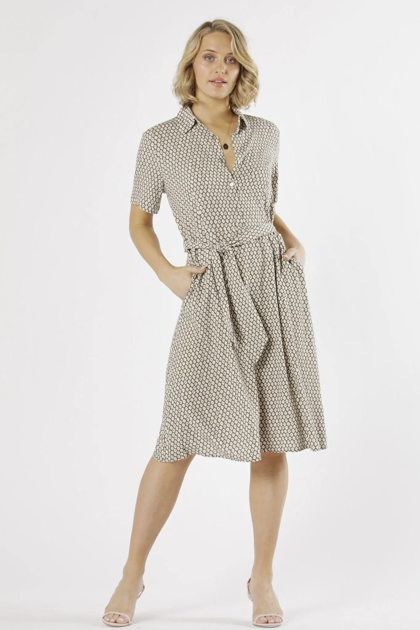 Fate   Becker Casablanca Shirt Dress in Diamond Print