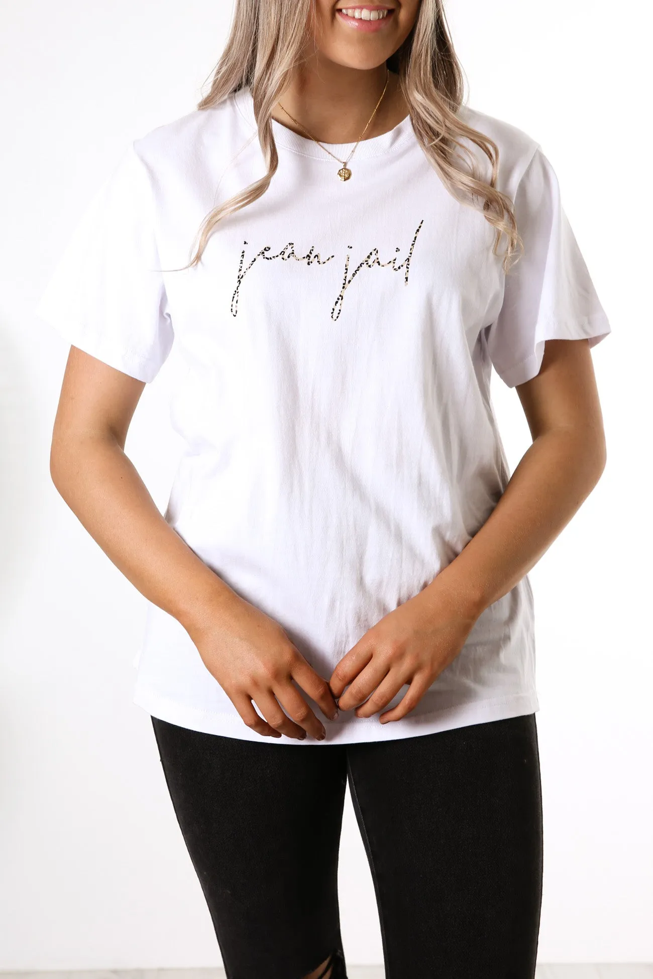 Fearless Tee White Leopard