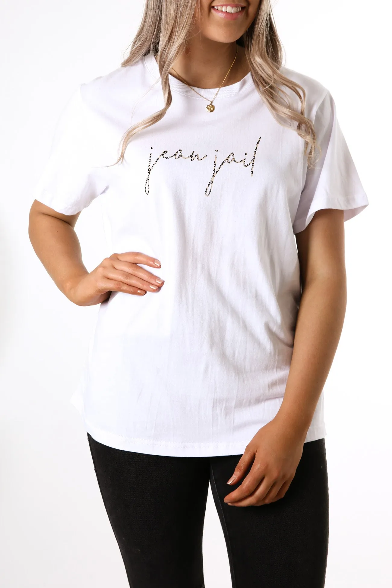 Fearless Tee White Leopard