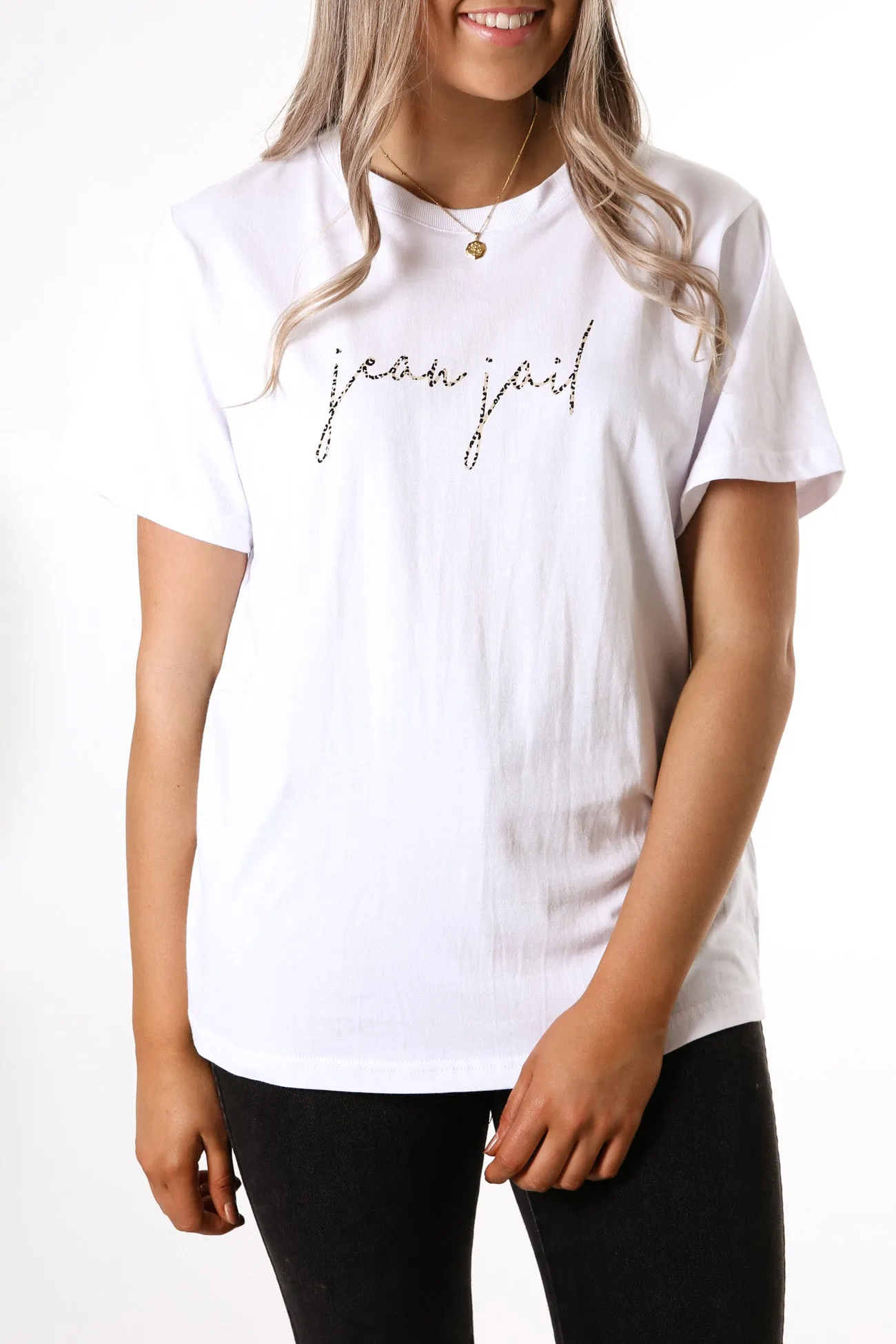 Fearless Tee White Leopard