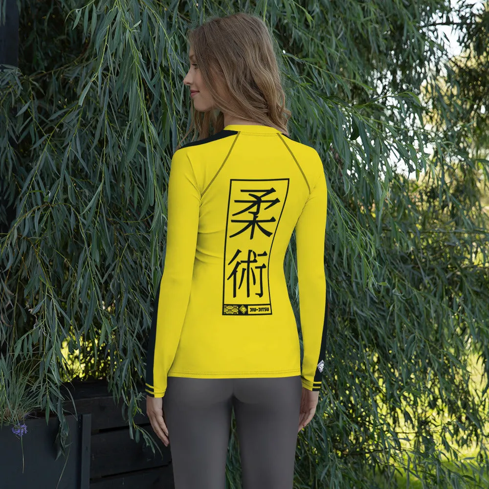 Fierce Femme Fatale: Women's Long Sleeve Kill Bill Bruce Lee BJJ Rash Guard - Jiu-Jitsu 028