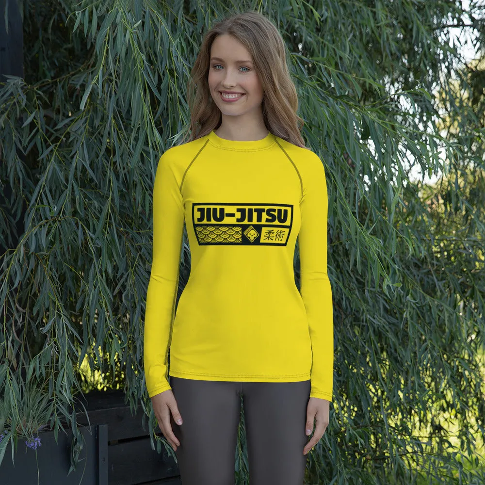 Fierce Femme Fatale: Women's Long Sleeve Kill Bill Bruce Lee BJJ Rash Guard - Jiu-Jitsu 028