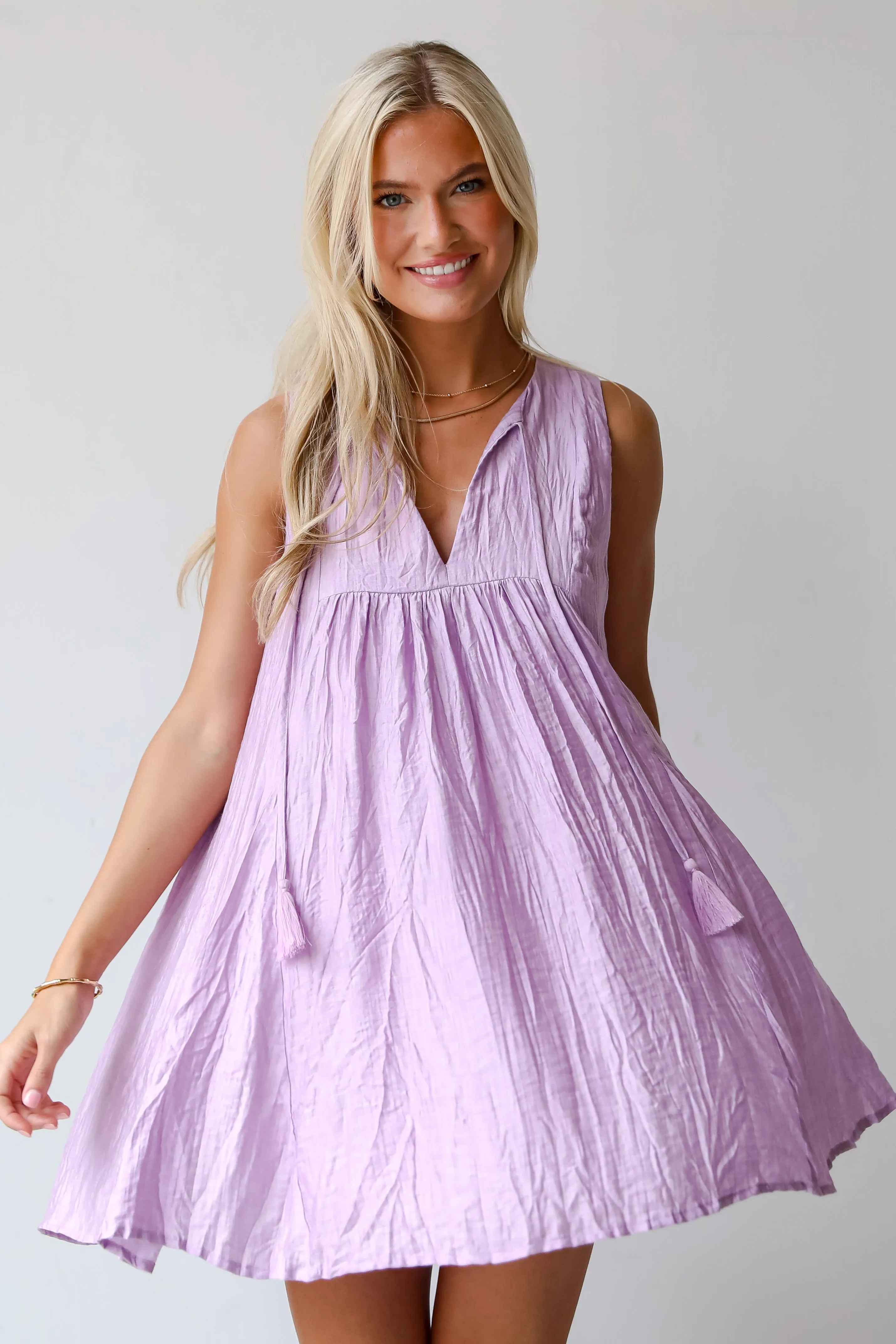 FINAL SALE - Pretty Sweetheart Lavender Mini Dress