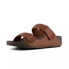 FitFlop Mens Gogh Moc Slide In Leather Dark Tan