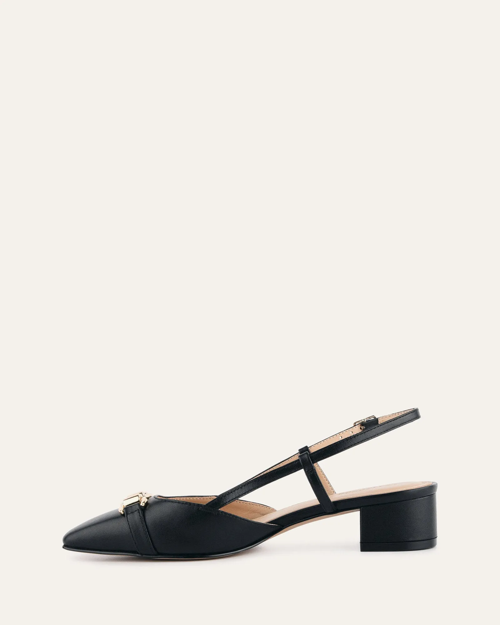 FRANCA LOW HEELS BLACK LEATHER