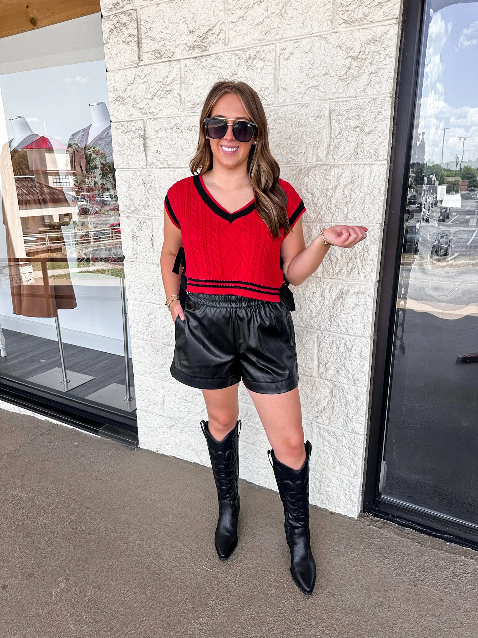 Gameday Perfection Red Sleeveless Sweater