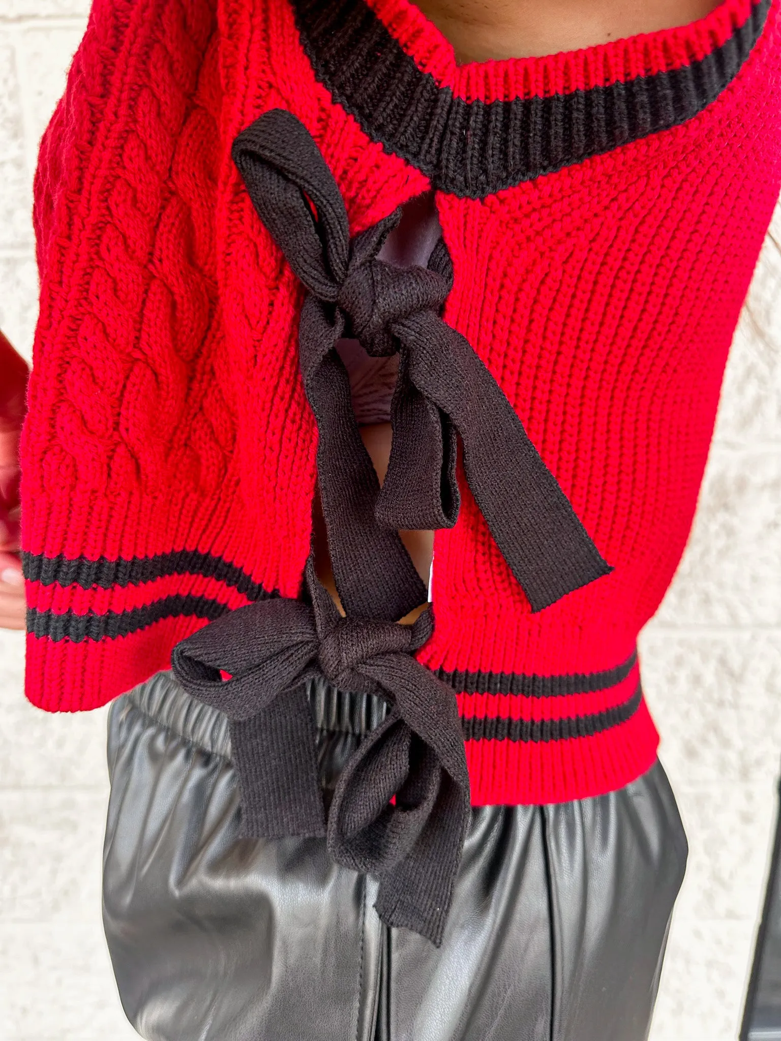 Gameday Perfection Red Sleeveless Sweater