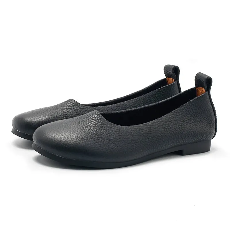 Genuine Leather Slip-on For Women Handmade Flats in 8 Colours