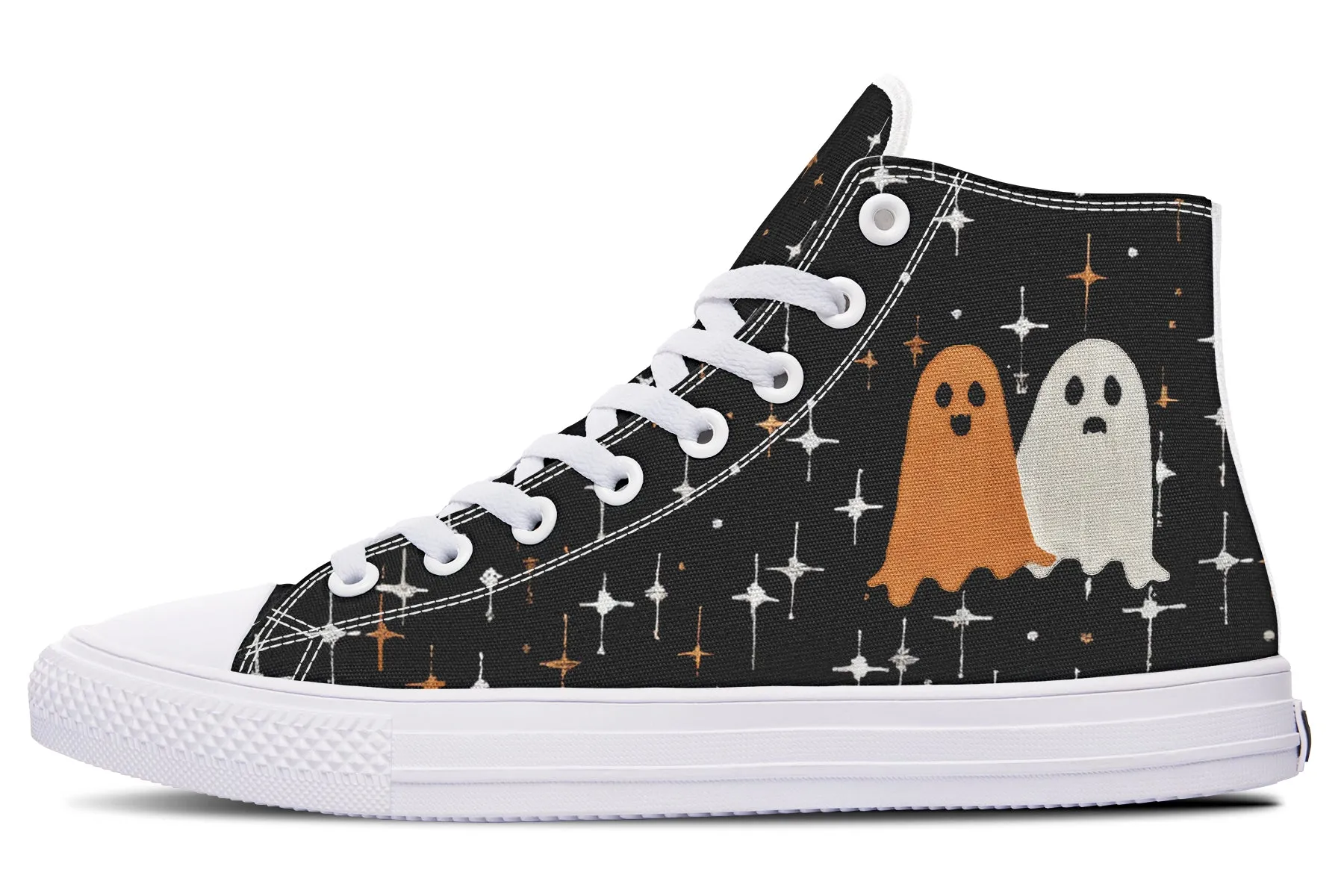 Ghost Besties High Tops - Classic Premium Canvas Shoes with Comfortable and Durable Soles