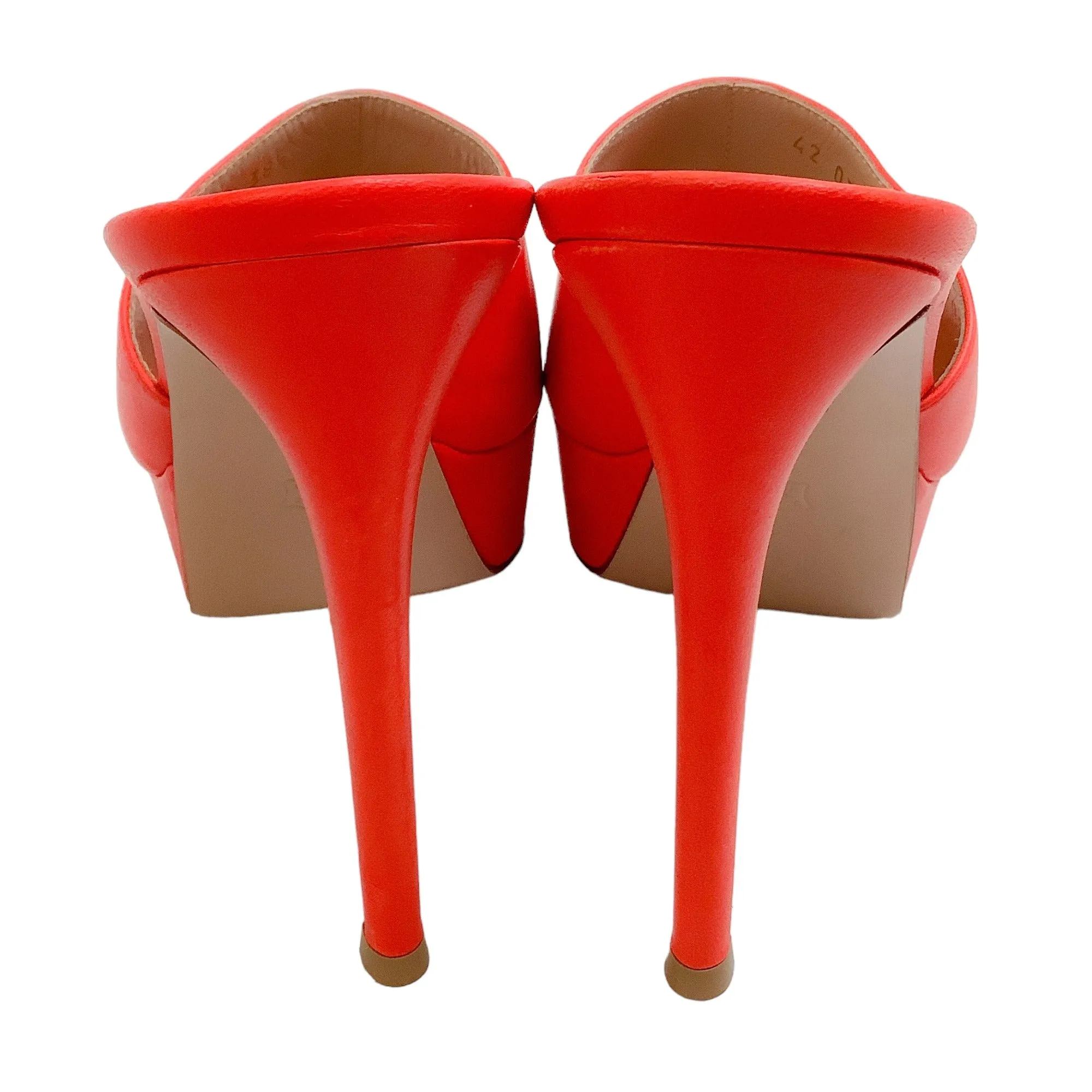 Gianvito Rossi Bright Orange Betty 120 Platform Open Toe Mules