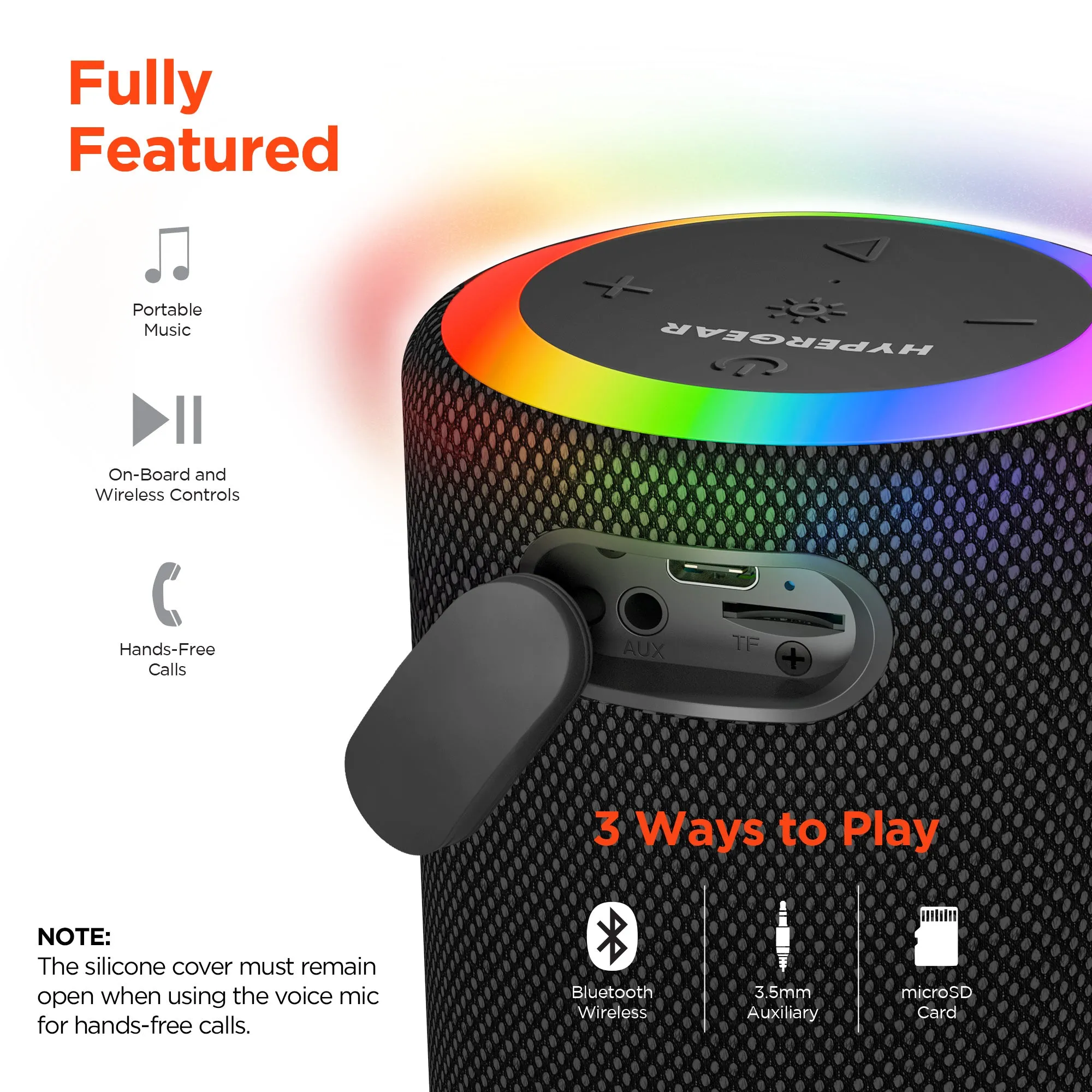 Halo XL Waterproof LED Wireless Speaker | Black