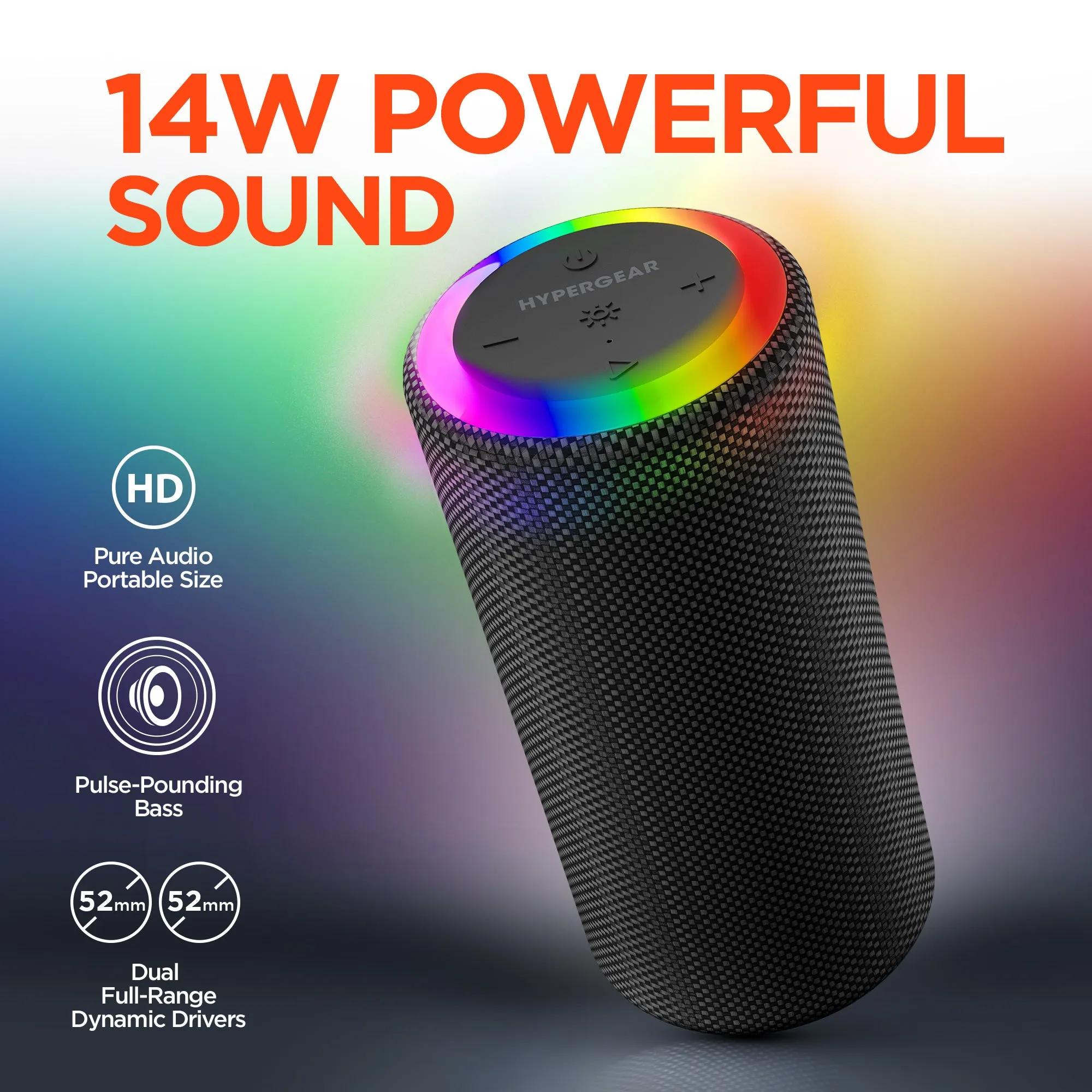 Halo XL Waterproof LED Wireless Speaker | Black