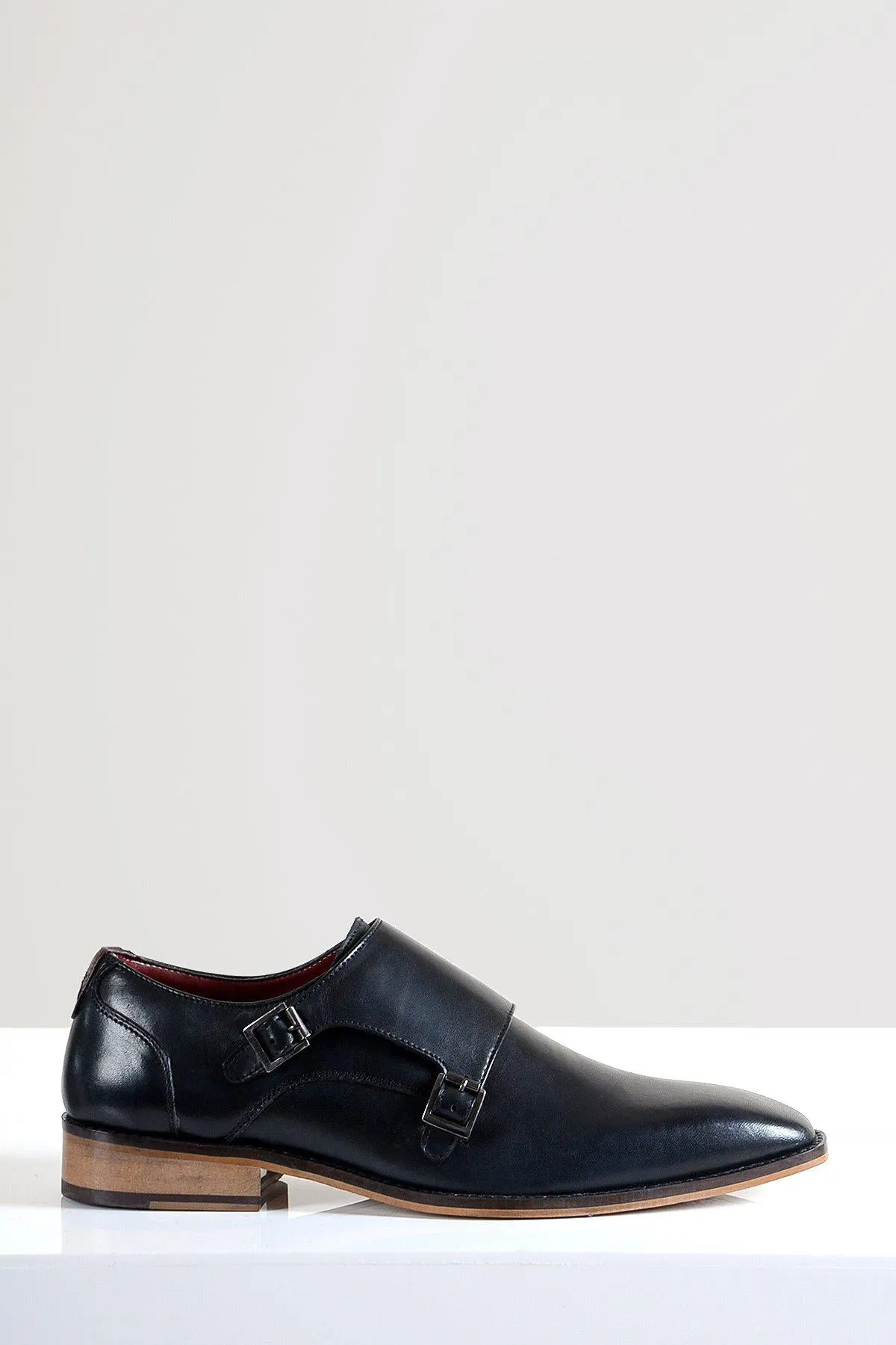 HARRIS - Black Leather Double Strap Monk Shoe