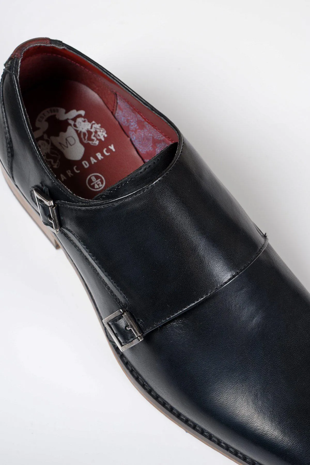 HARRIS - Black Leather Double Strap Monk Shoe