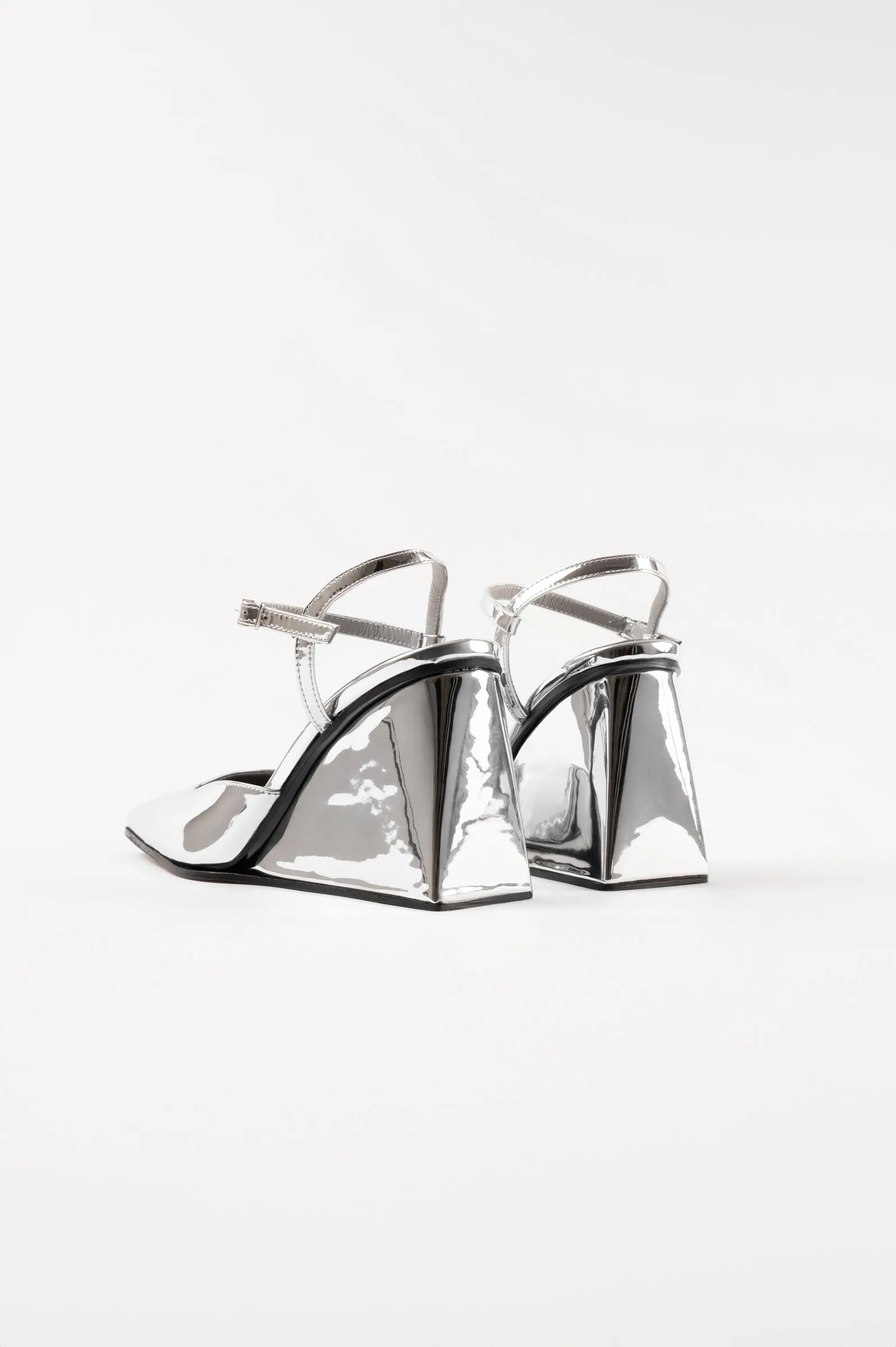 HARUKO - Silver Mirror Faux Leather Pumps