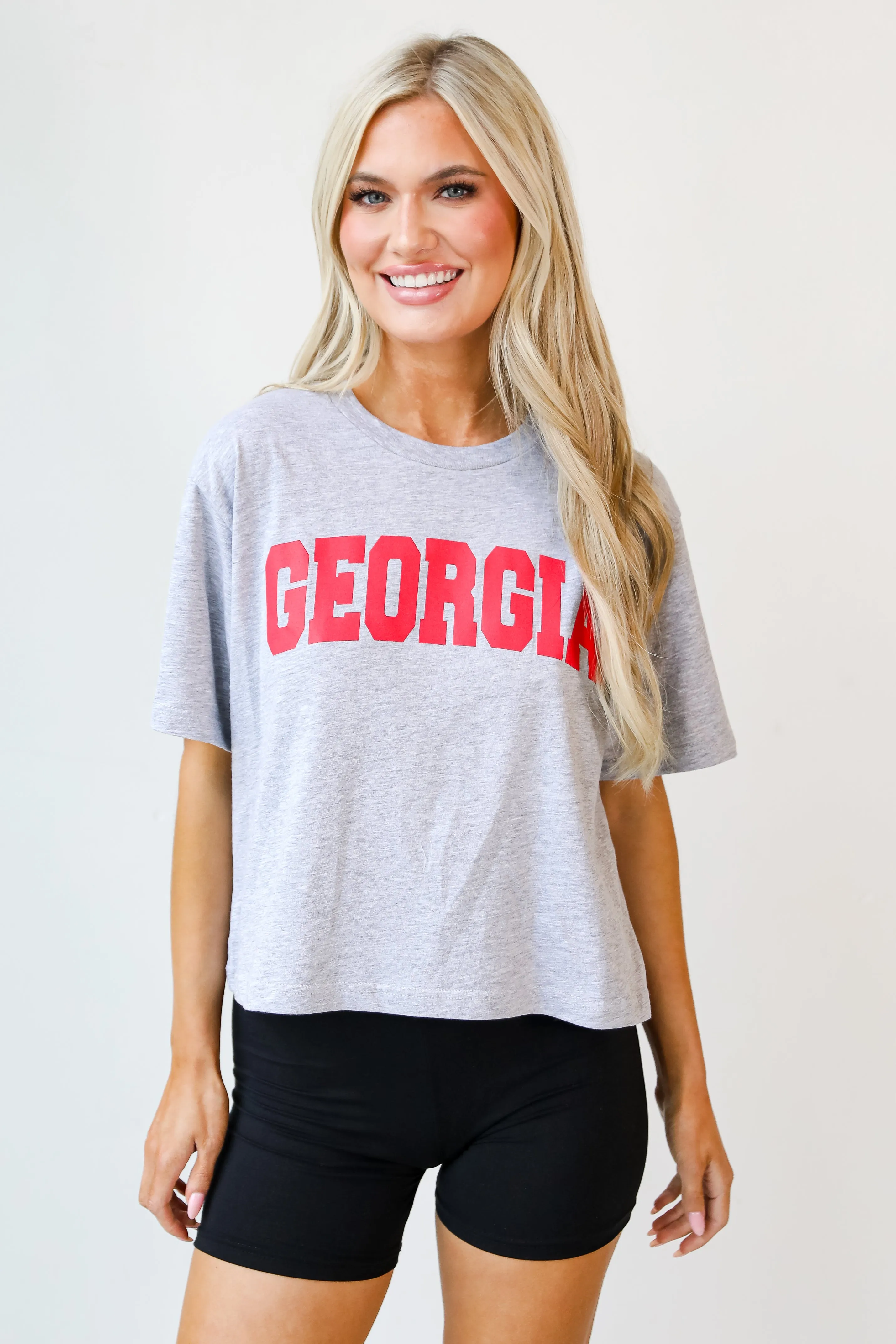 Heather Grey Georgia Cropped Tee