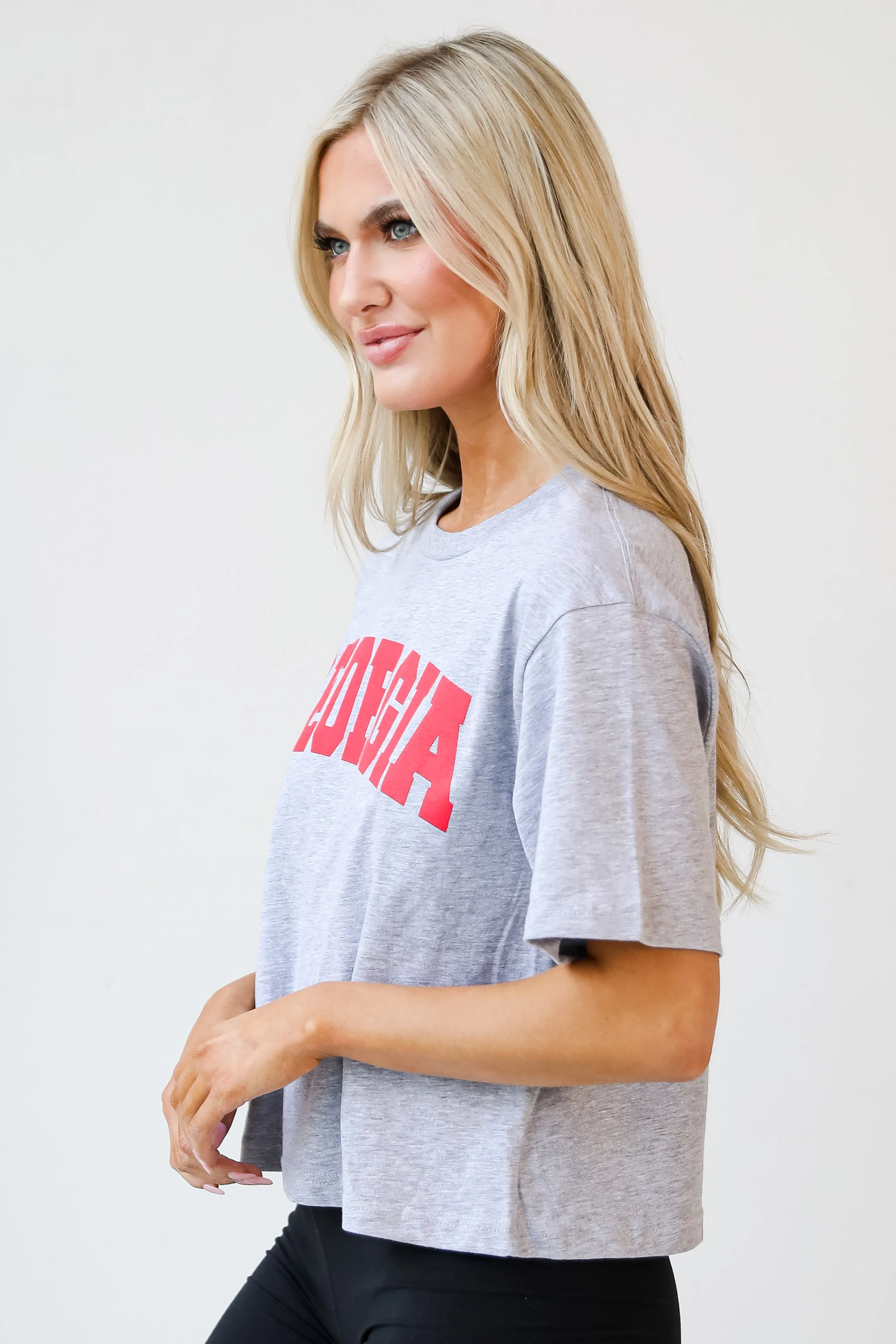 Heather Grey Georgia Cropped Tee