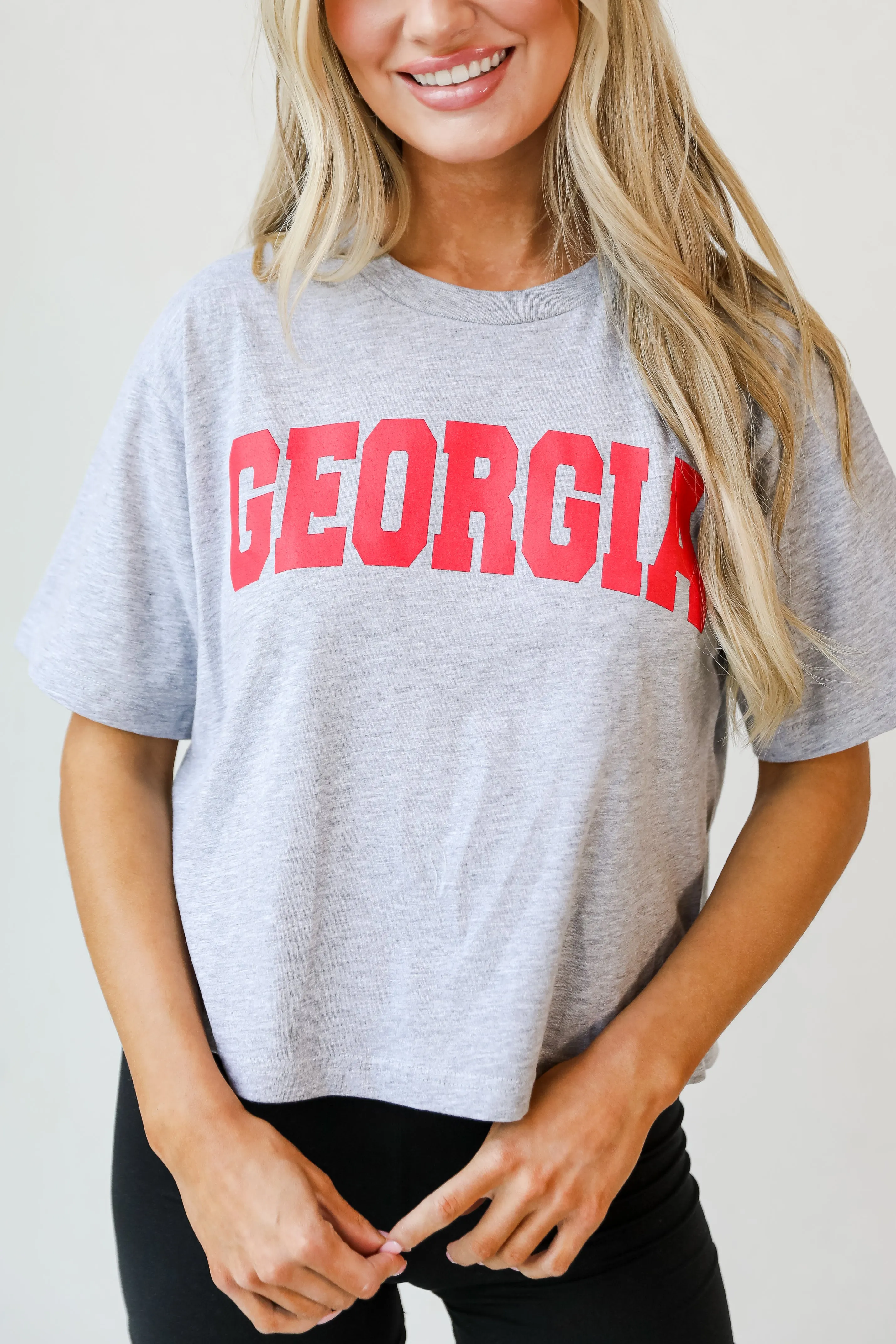 Heather Grey Georgia Cropped Tee