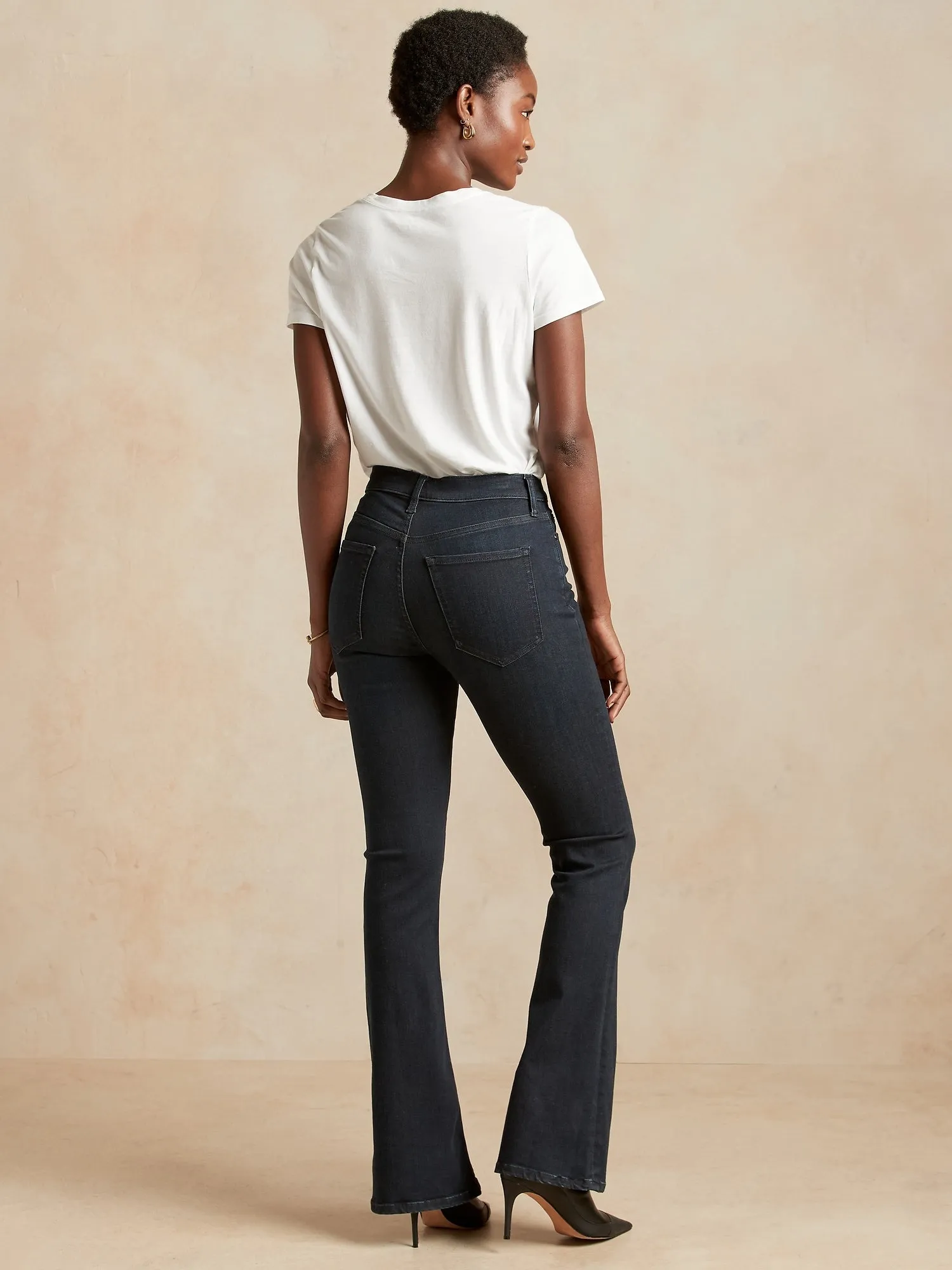 High-Rise Flare Soft Sculpt Jean in Medium Wash