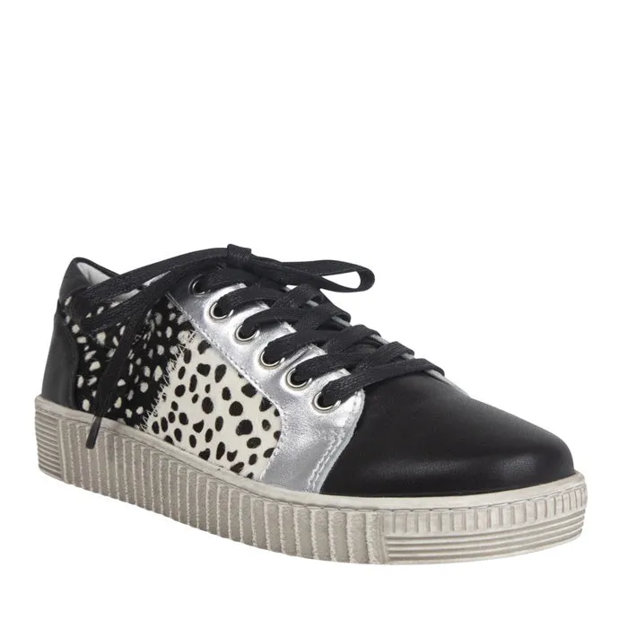 Hinako Berlin Black Leather Lace Up Trainer