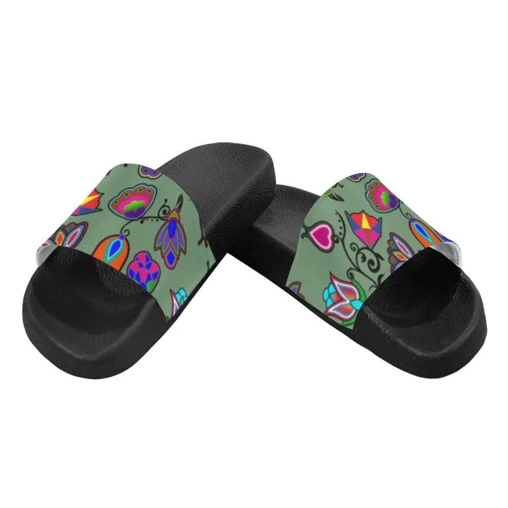 Indigenous Paisley Dark Sea Women's Slide Sandals