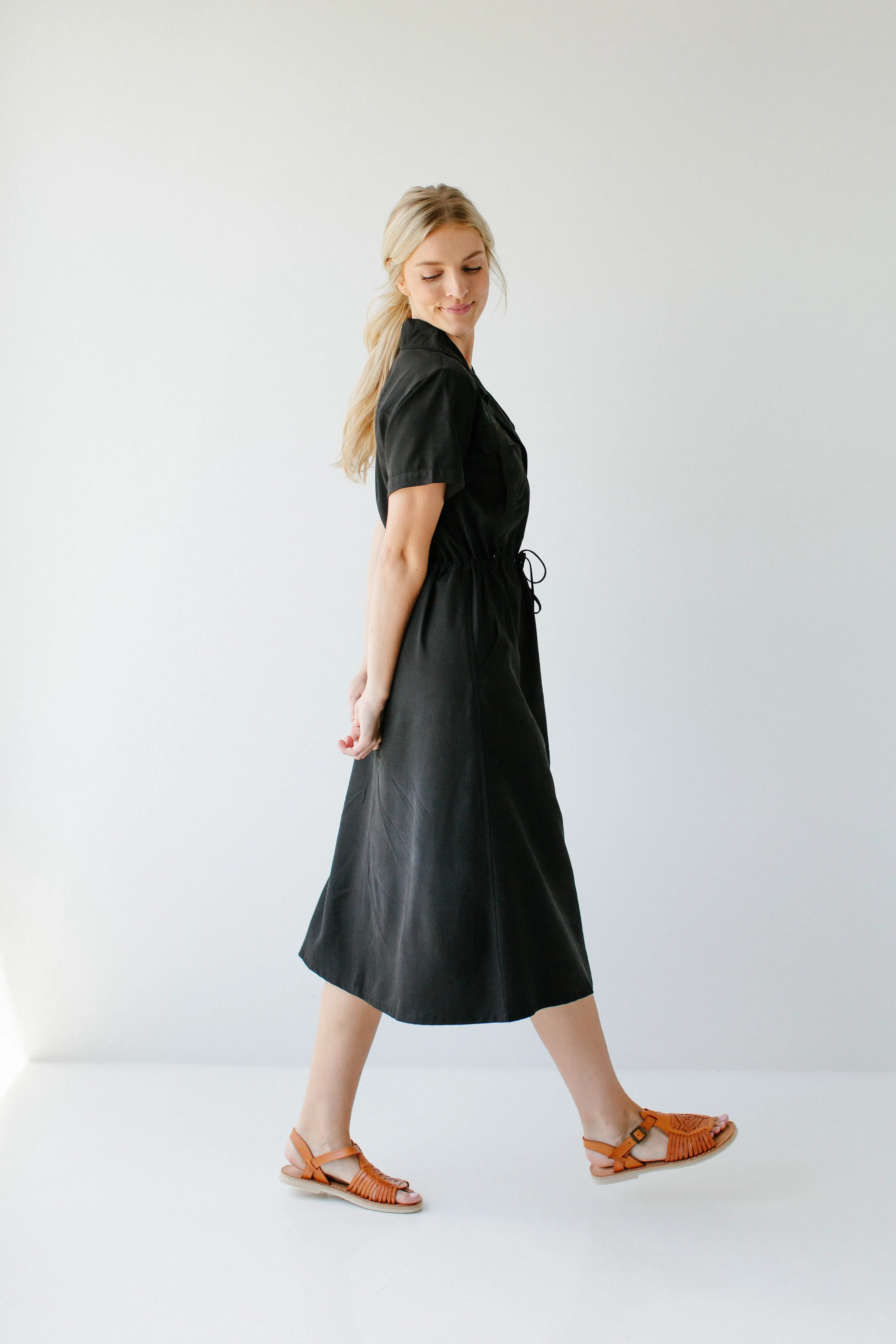 'Jo' Tencel Utility Midi Dress