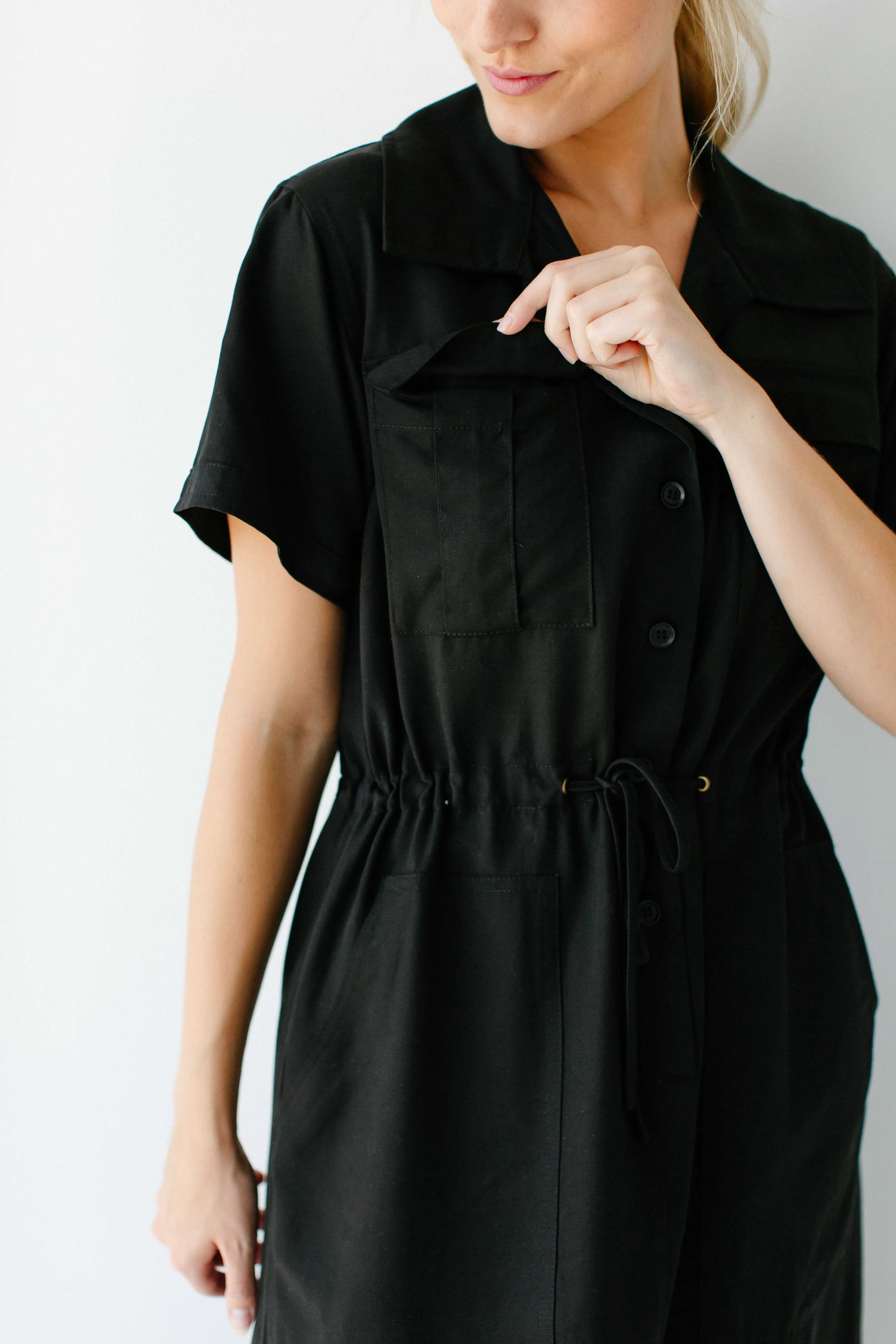 'Jo' Tencel Utility Midi Dress