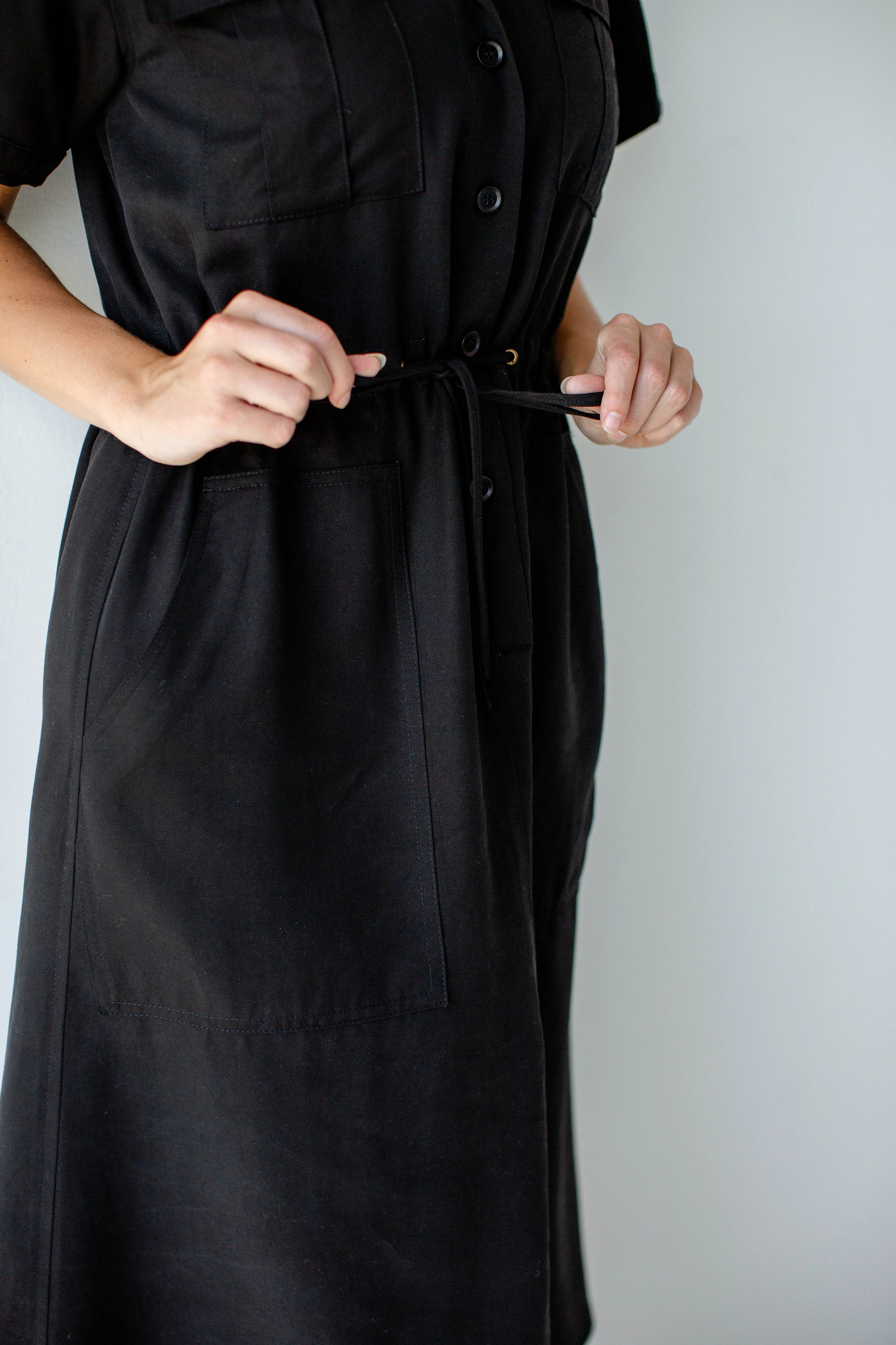 'Jo' Tencel Utility Midi Dress