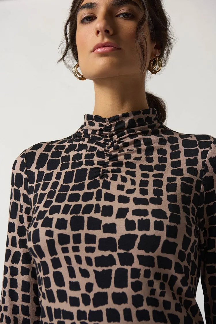 Joseph Ribkoff Mock Neck Animal Print